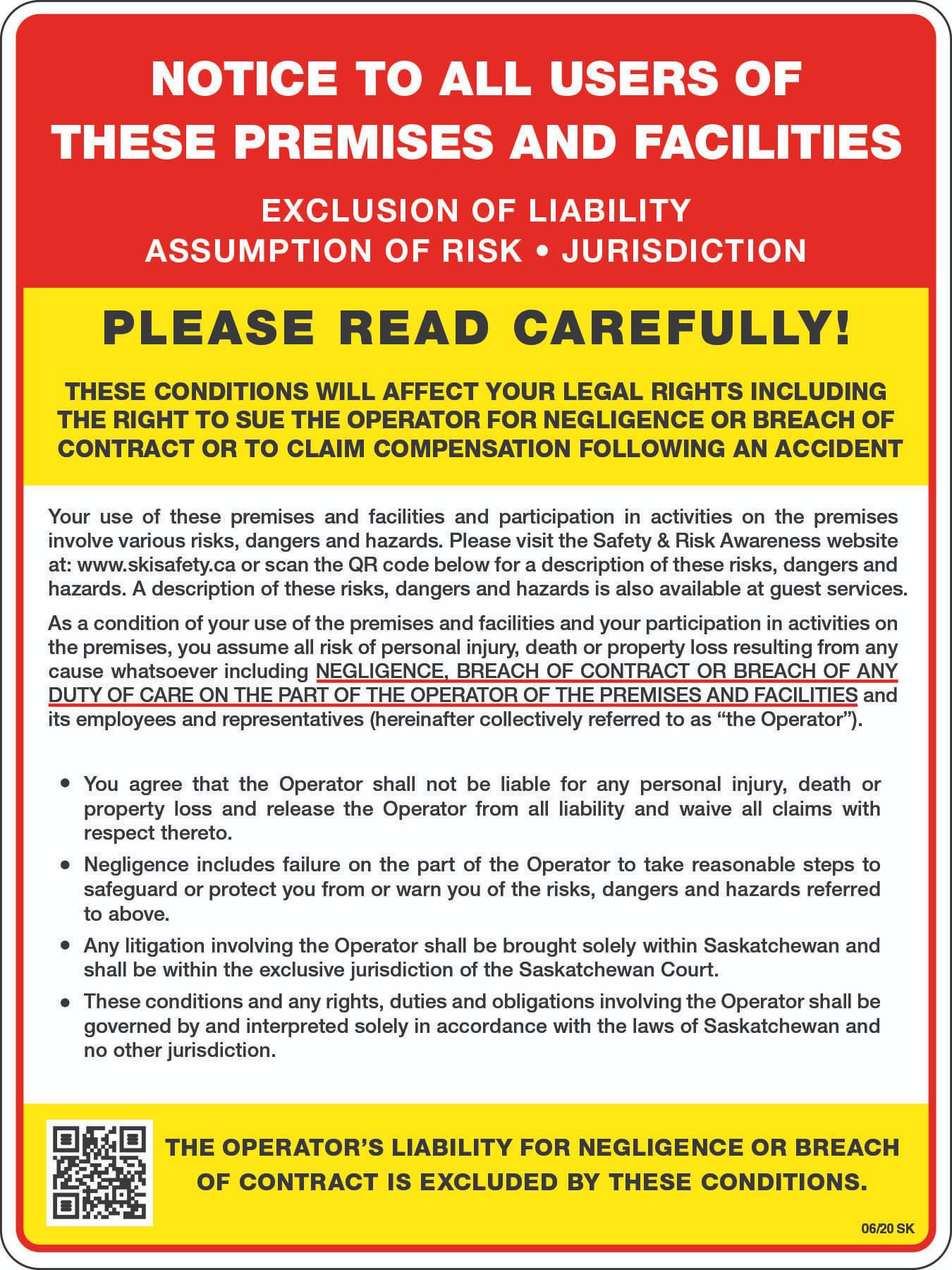 Exclusion of Liability Form